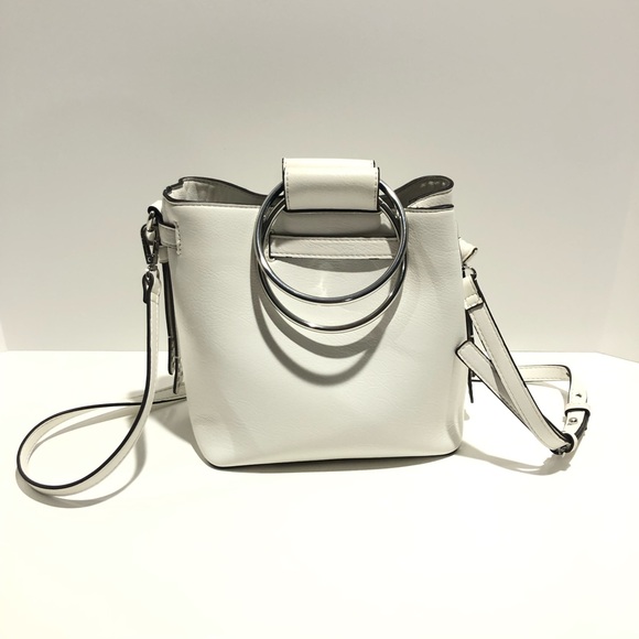 INC International Concepts Handbags - I.N.C. International Concepts White Ring Handle Bucket Bag Crossbody Purse